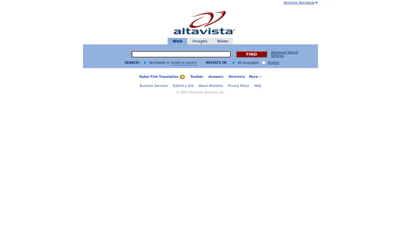altavista.com in 2010