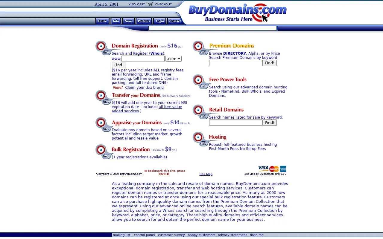 buydomains.com in 2001