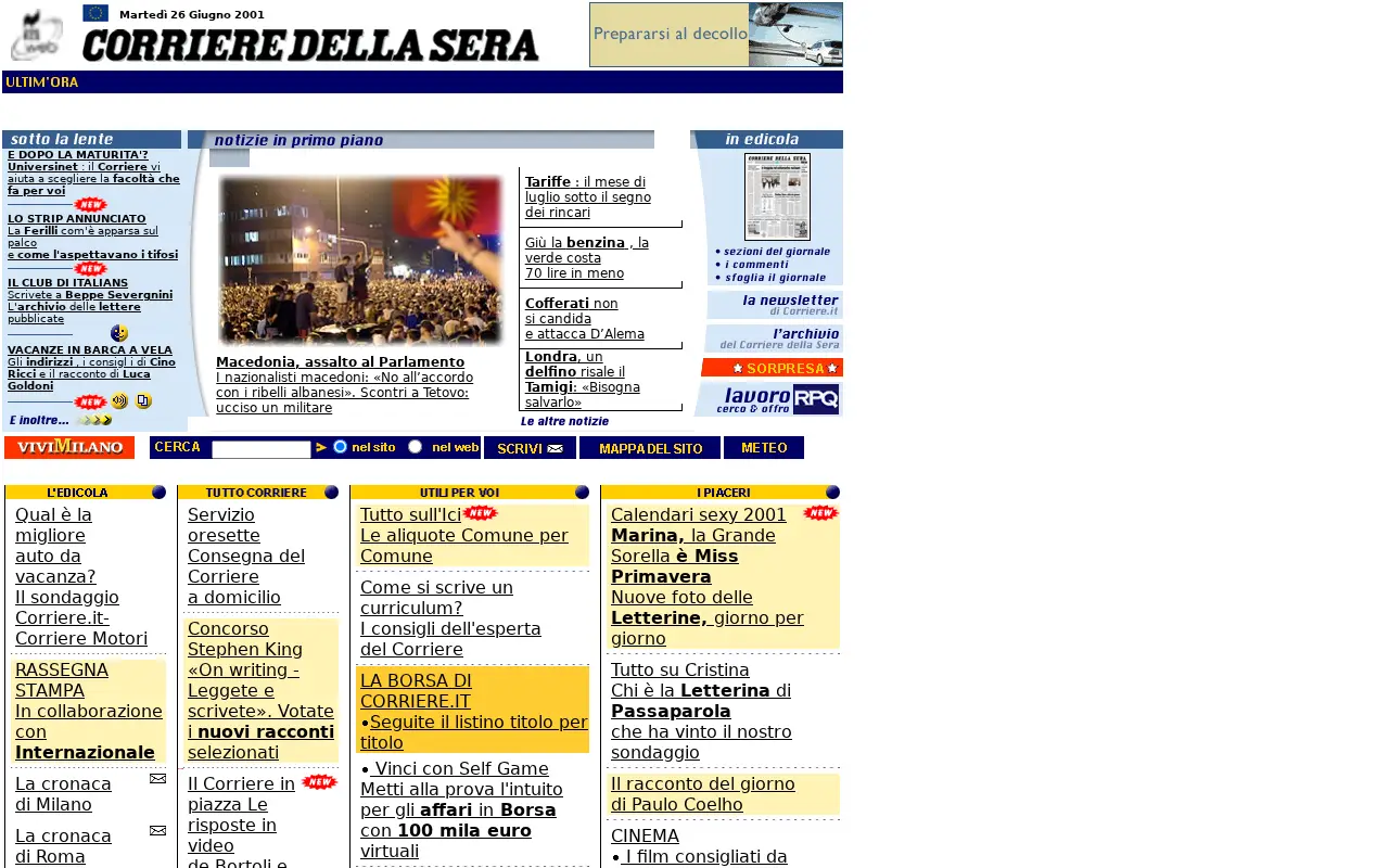 corriere.it in 2001