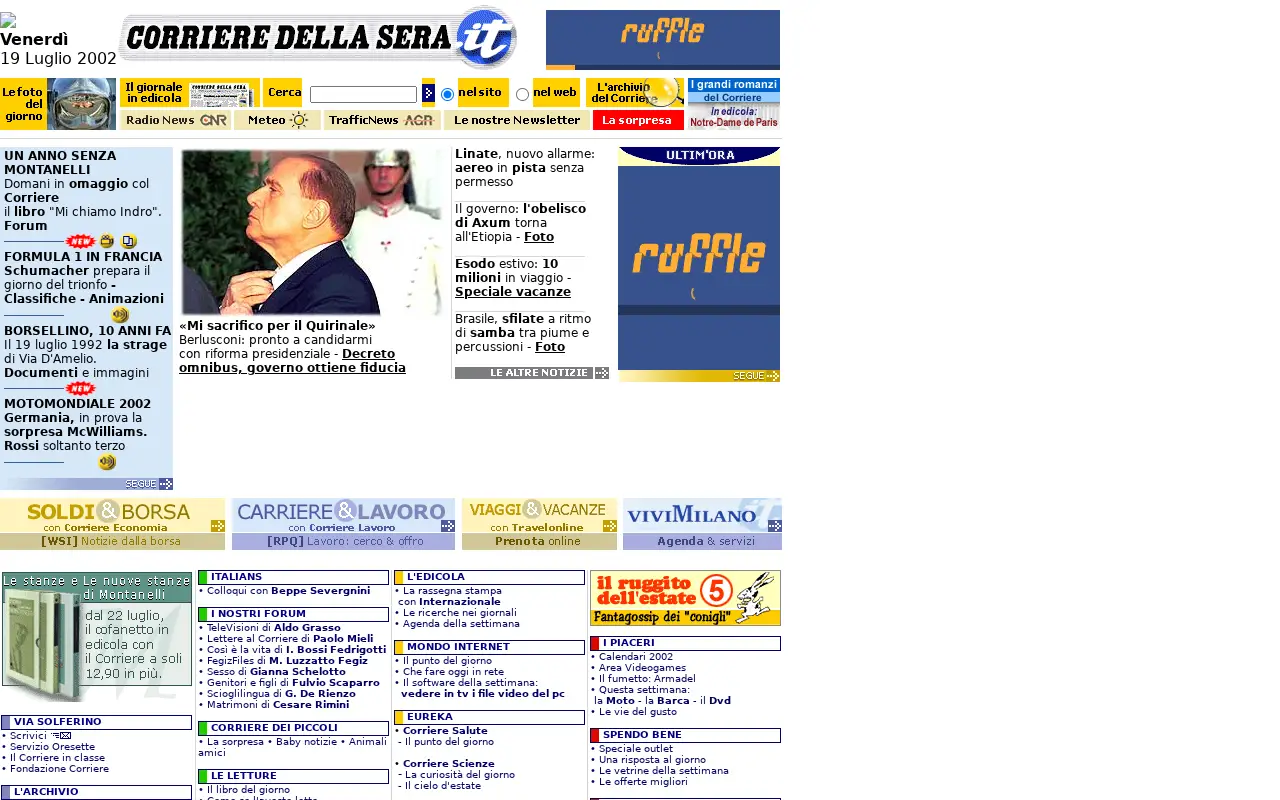 corriere.it on July 19, 2002