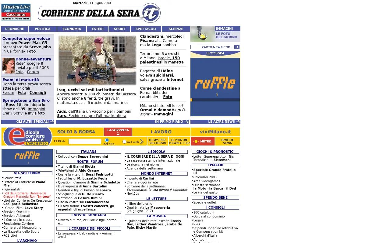 corriere.it in 2003