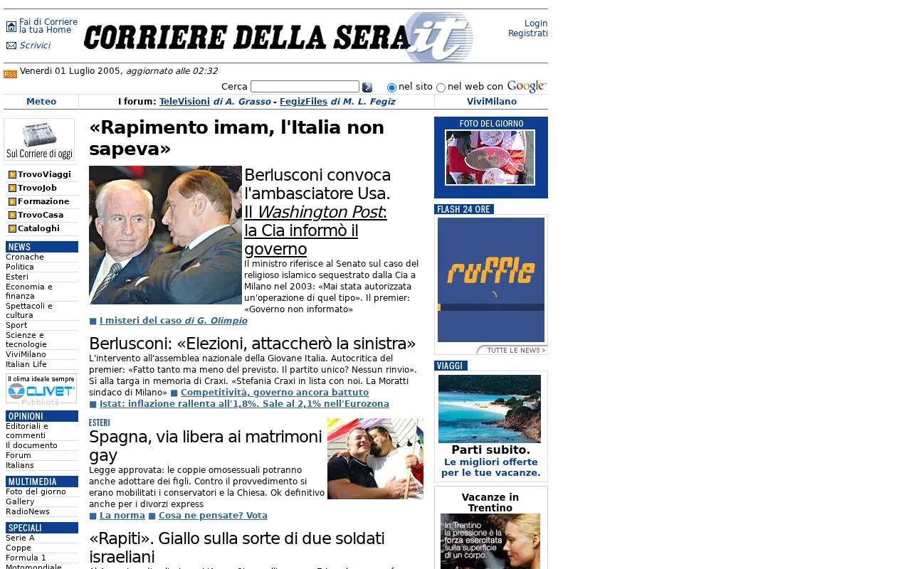corriere.it in 2005