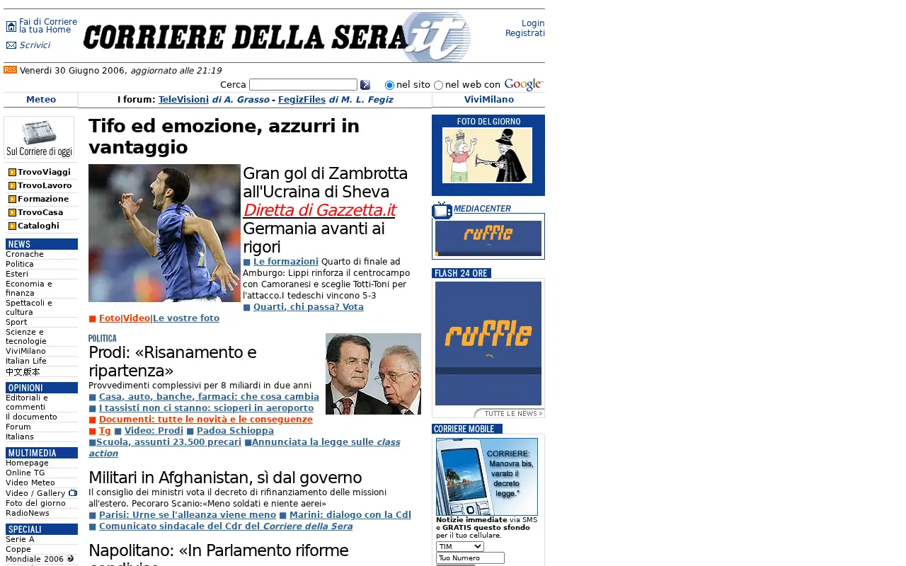 corriere.it in 2006