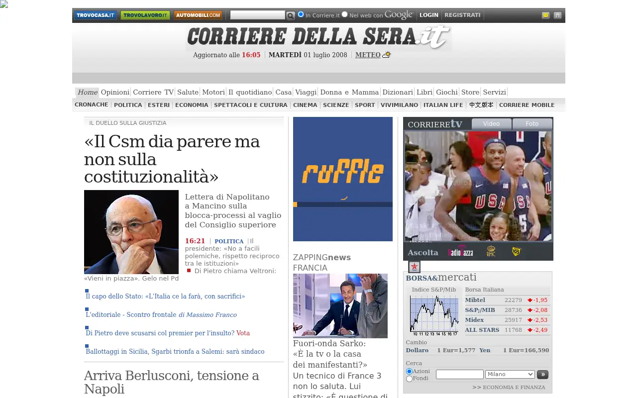 corriere.it in 2008