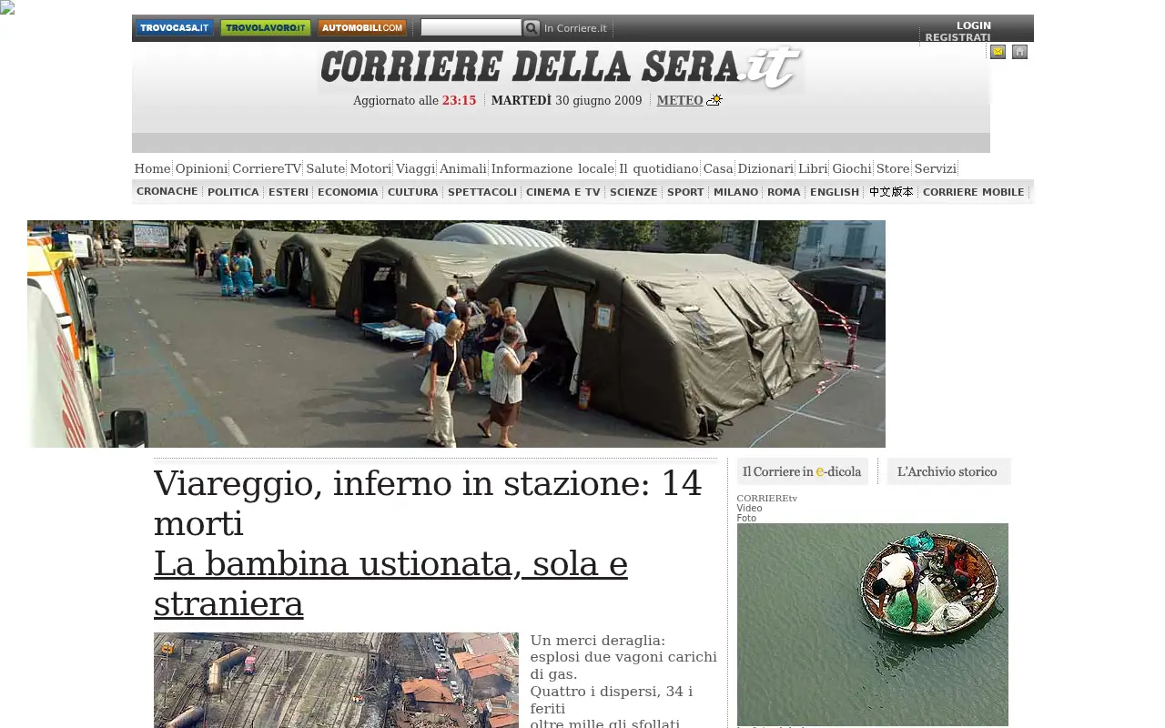 corriere.it in 2009