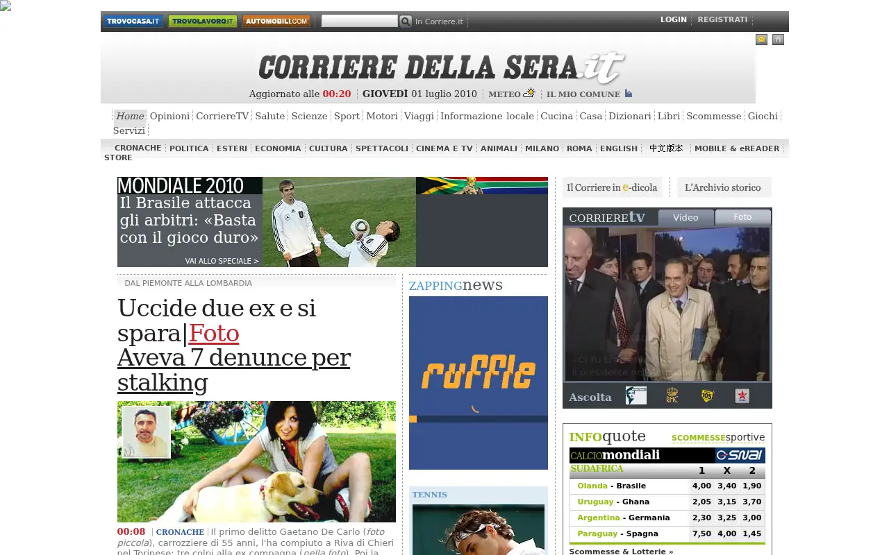 corriere.it in 2010