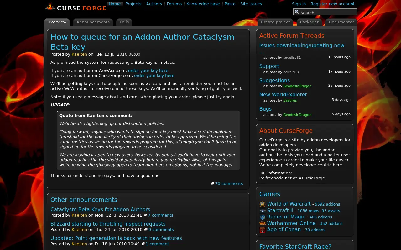 curseforge.com in 2010