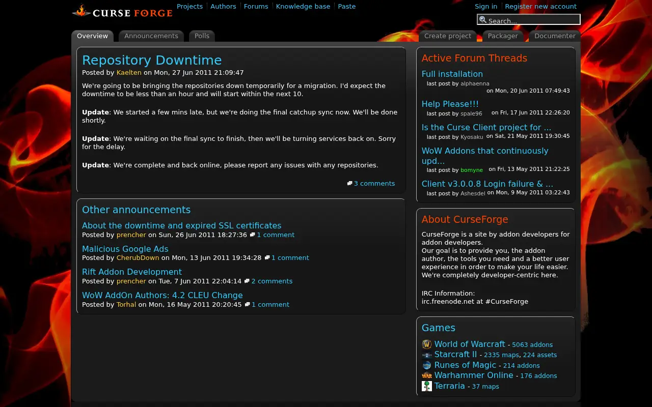curseforge.com in 2011