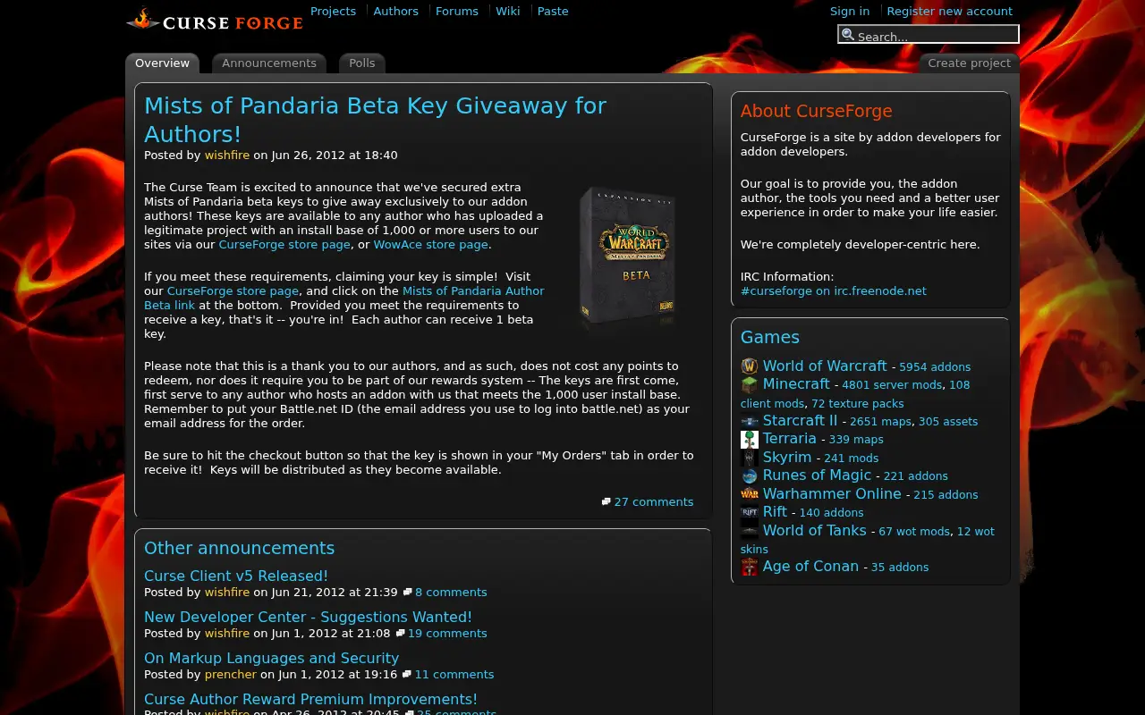 curseforge.com in 2012