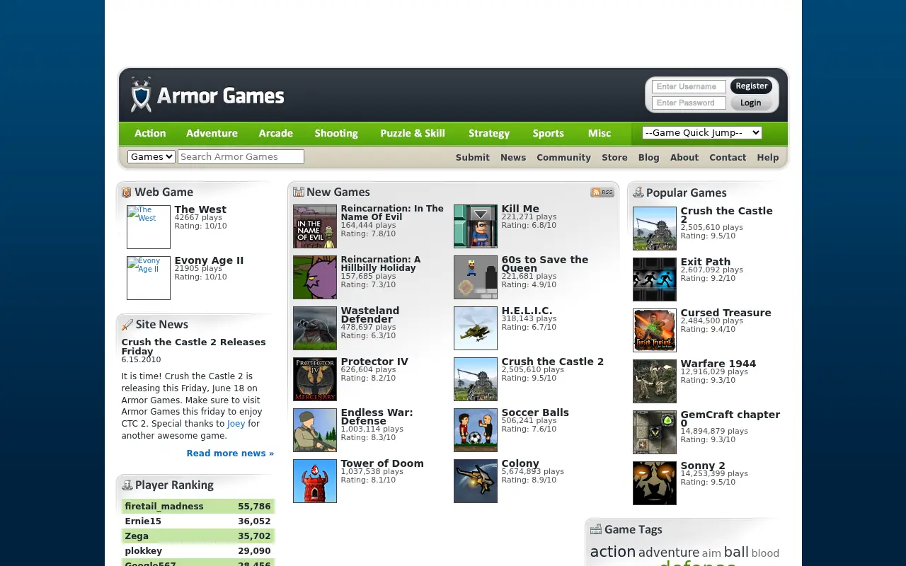 armorgames.com in 2010