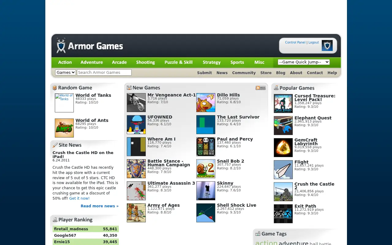 armorgames.com in 2011