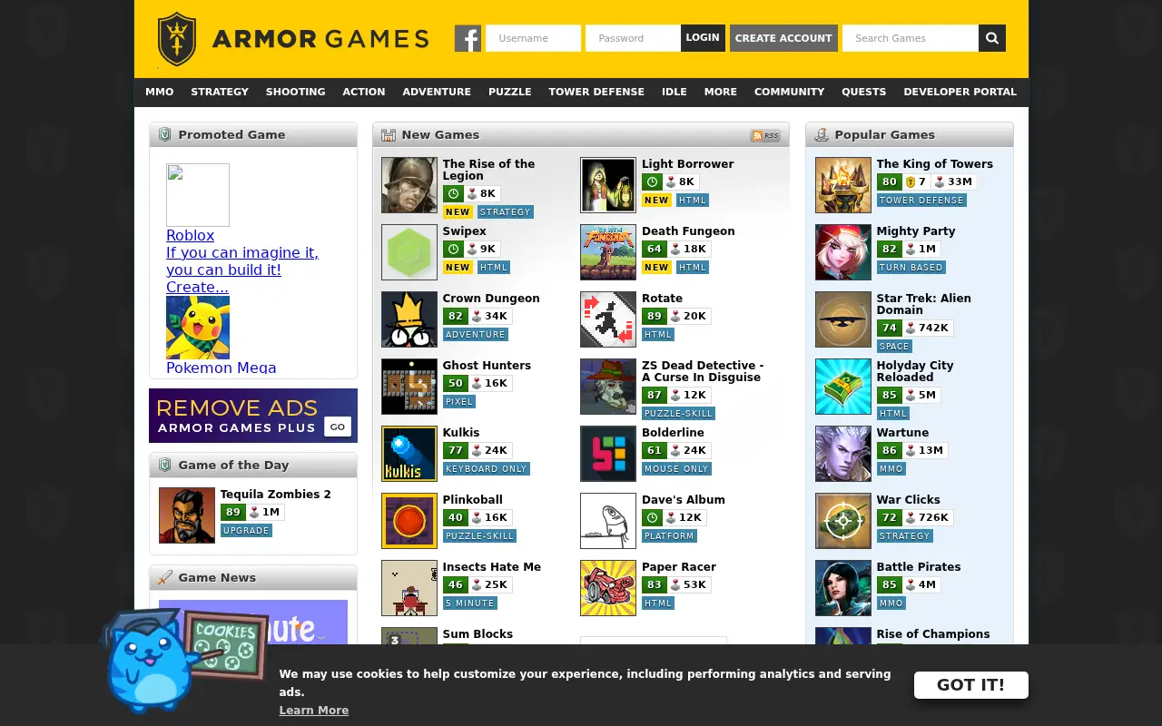 armorgames.com in 2018