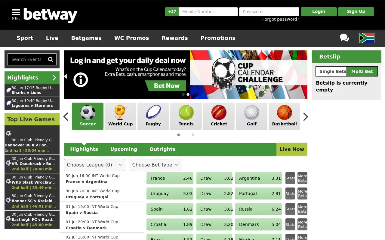 betway.co.za in 2018