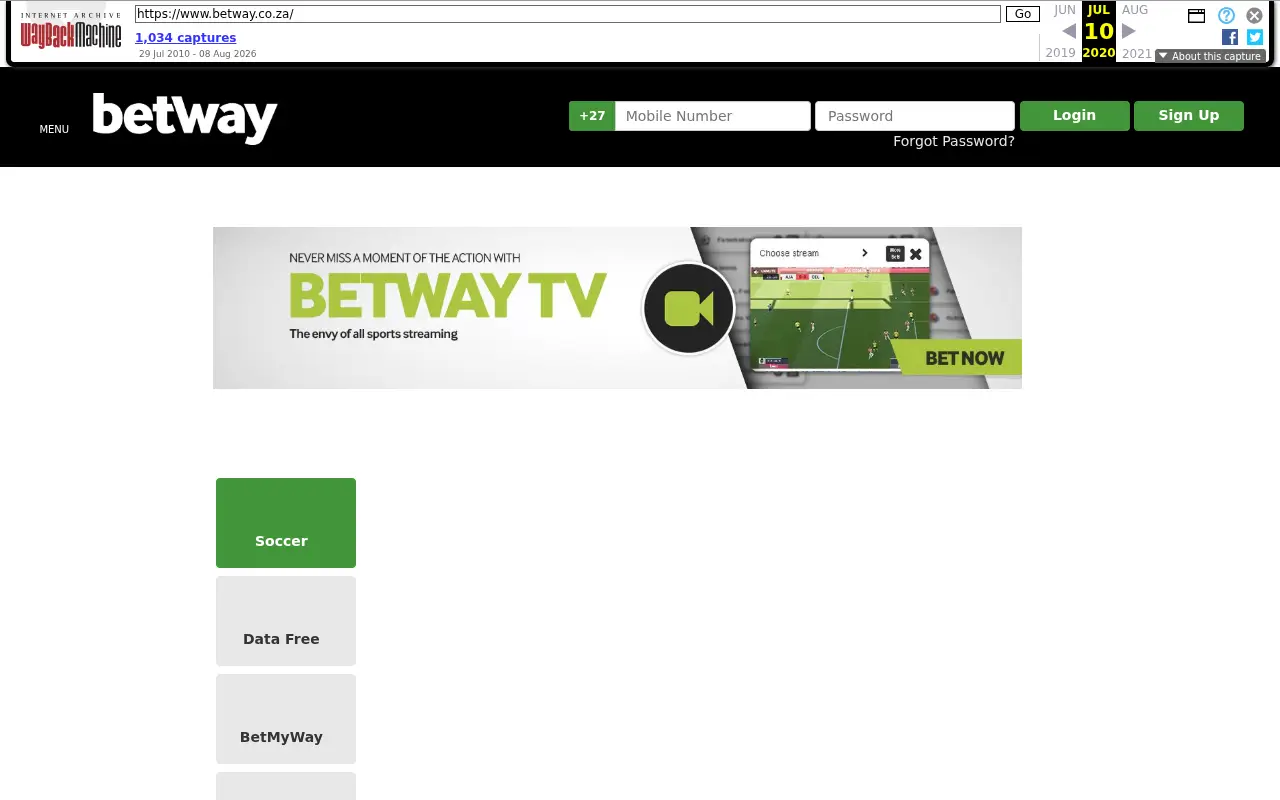 betway.co.za in 2020