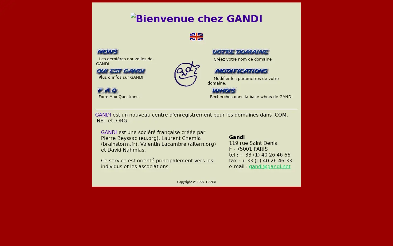 gandi.net in 1999