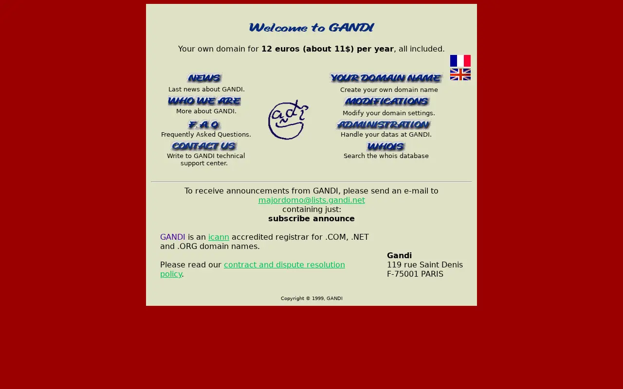 gandi.net in 2000