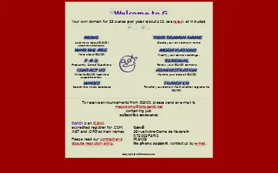 gandi.net in 2001