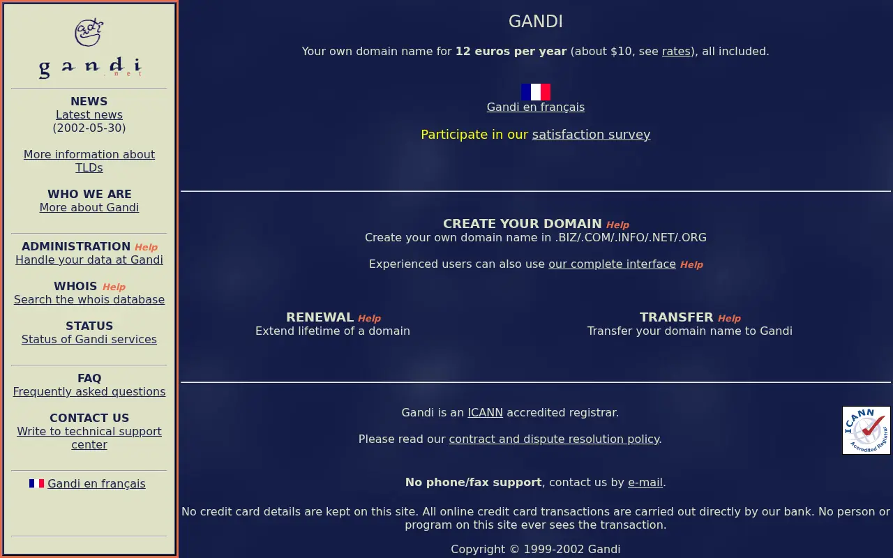 gandi.net in 2002