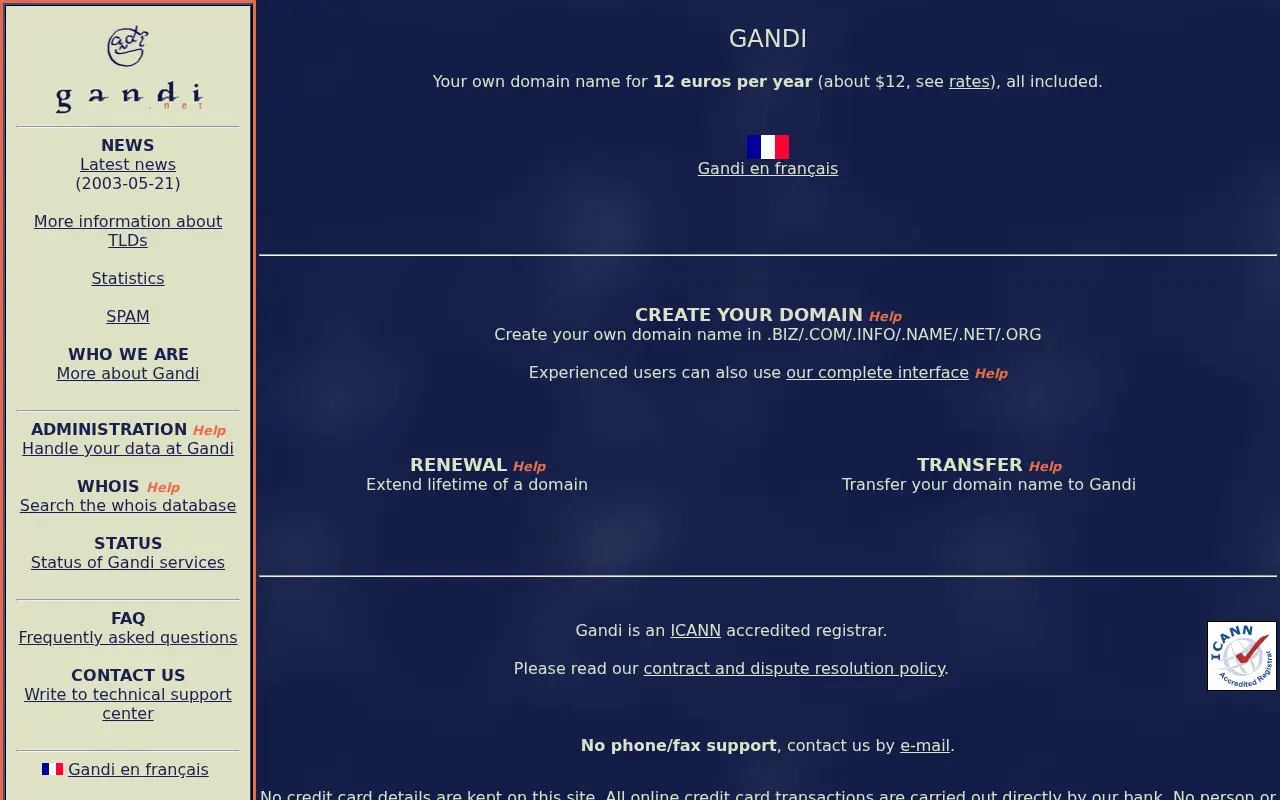 gandi.net in 2003