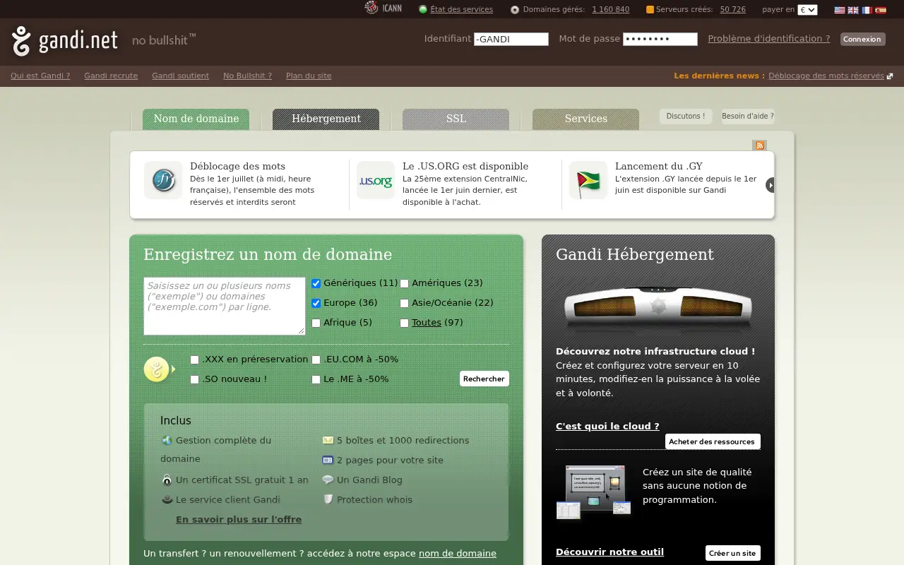 gandi.net in 2011