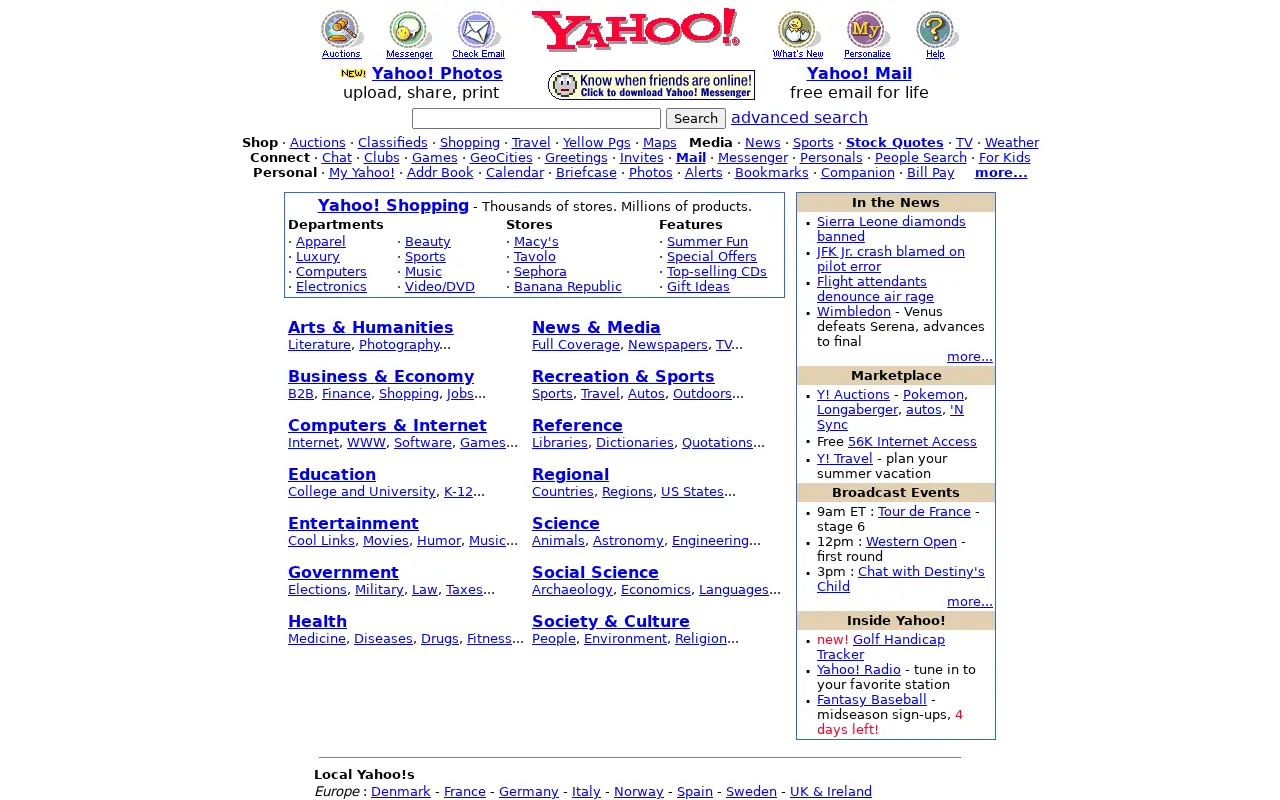 yahoo.com on July 6, 2000