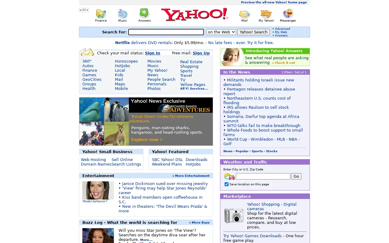 yahoo.com on July 1, 2006