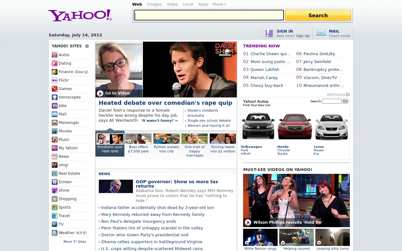 yahoo.com on July 15, 2012