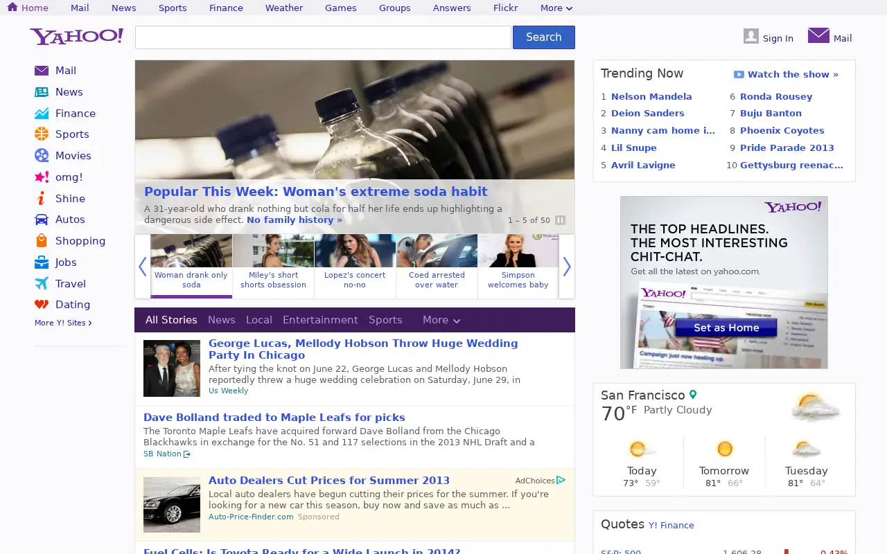 yahoo.com on July 1, 2013