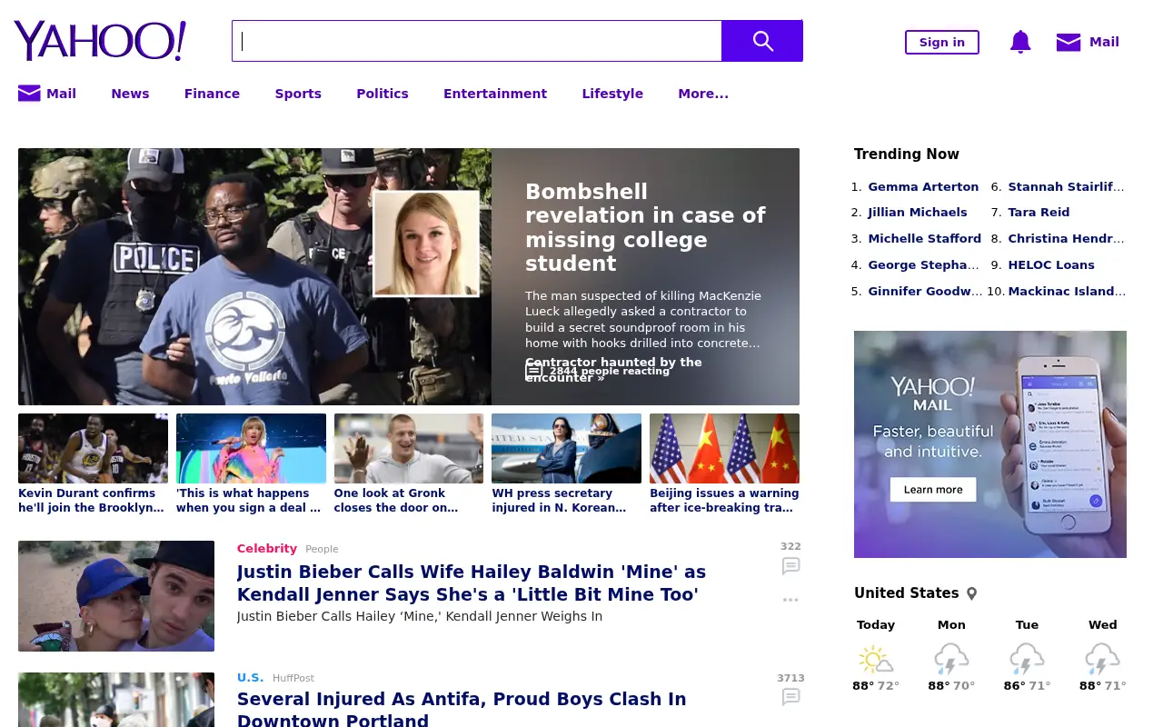 yahoo.com in 2019