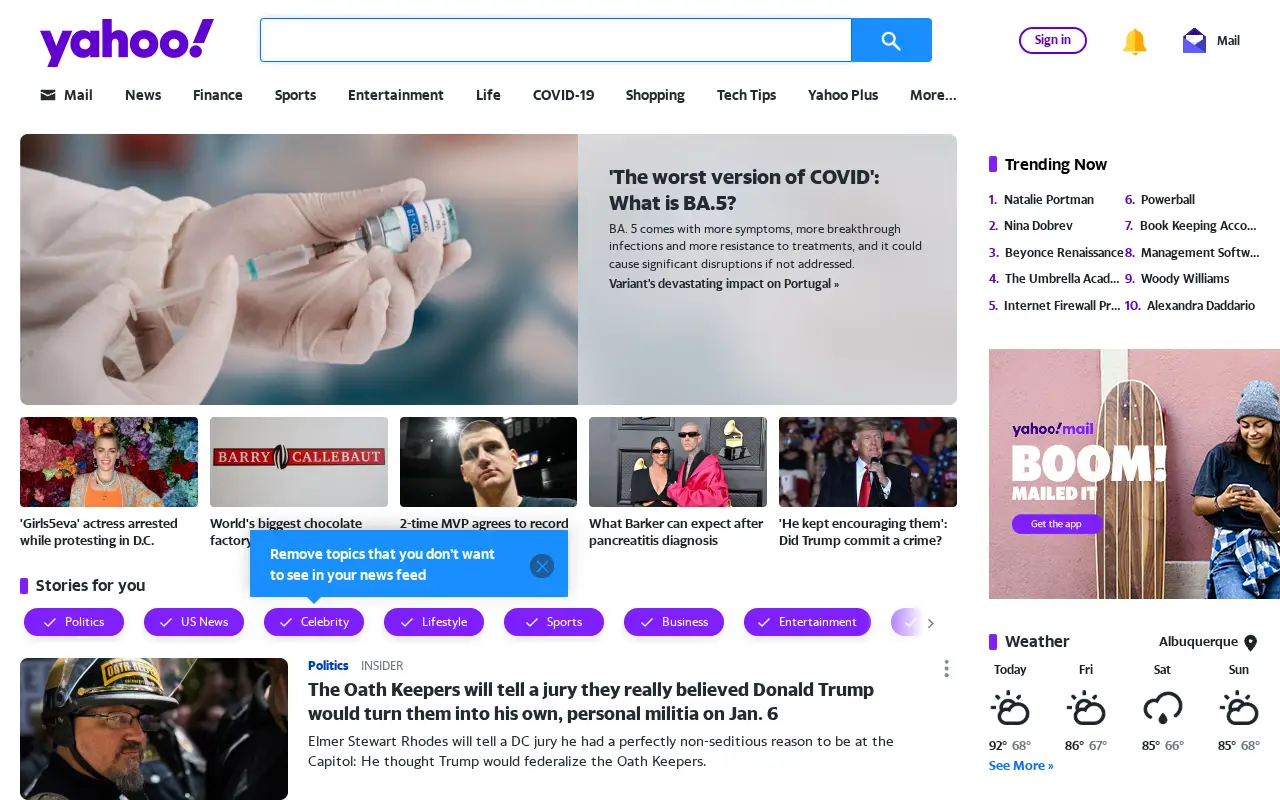 yahoo.com in 2022