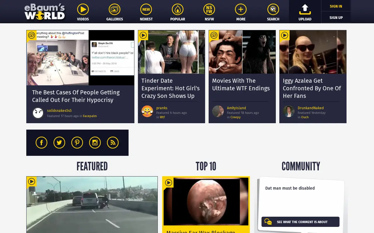 ebaumsworld.com in 2016