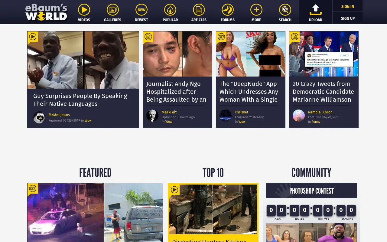ebaumsworld.com in 2019