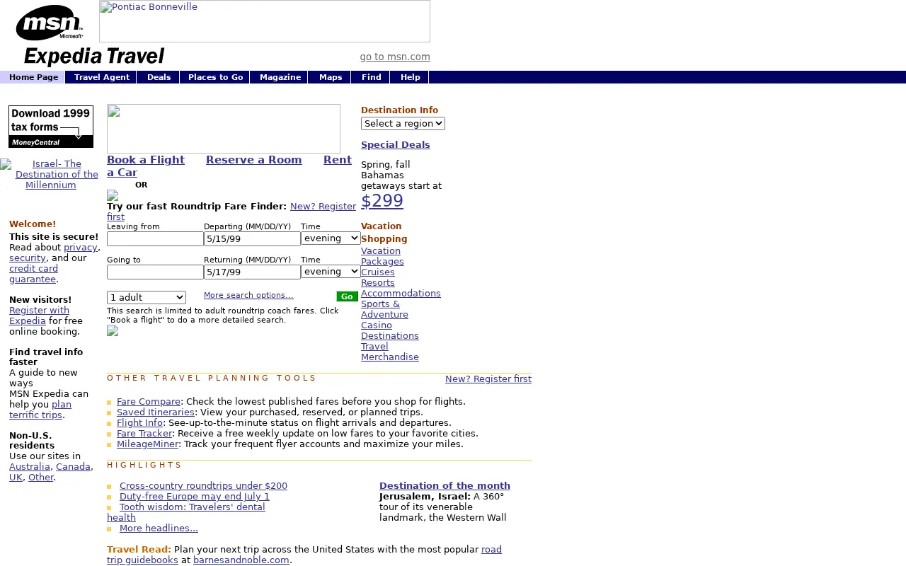 expedia.com in 1999