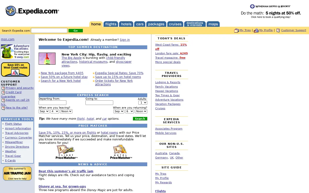 expedia.com in 2000
