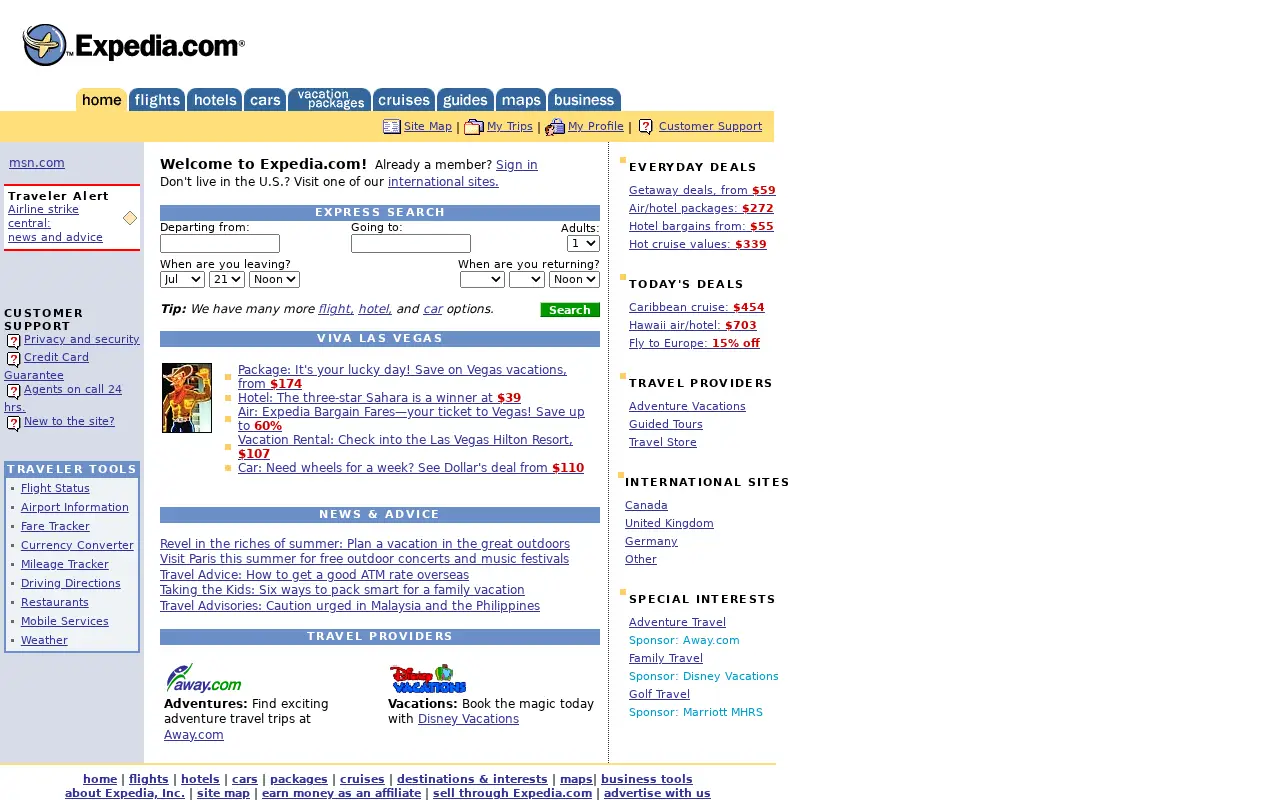 expedia.com in 2001
