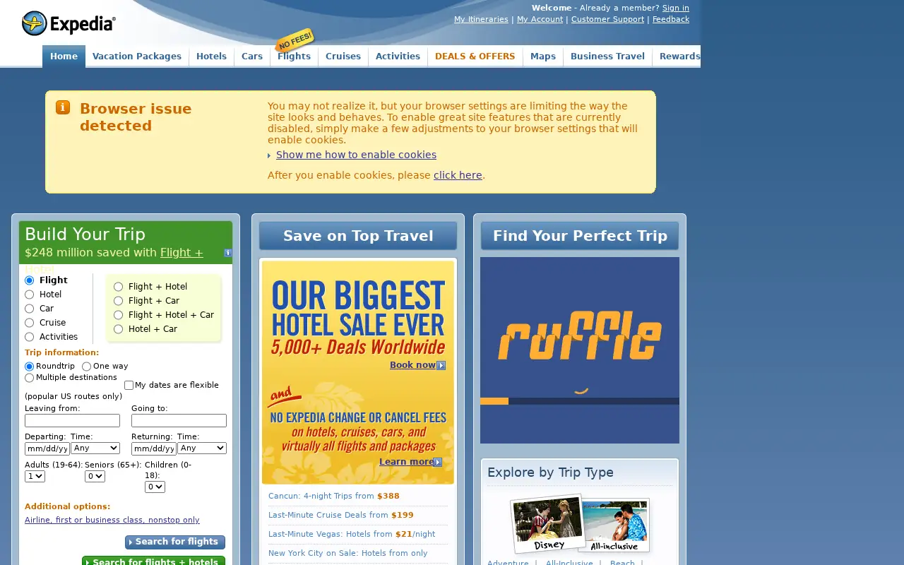 expedia.com in 2009