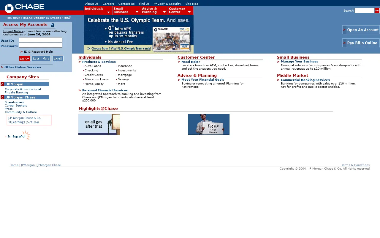 chase.com in 2004