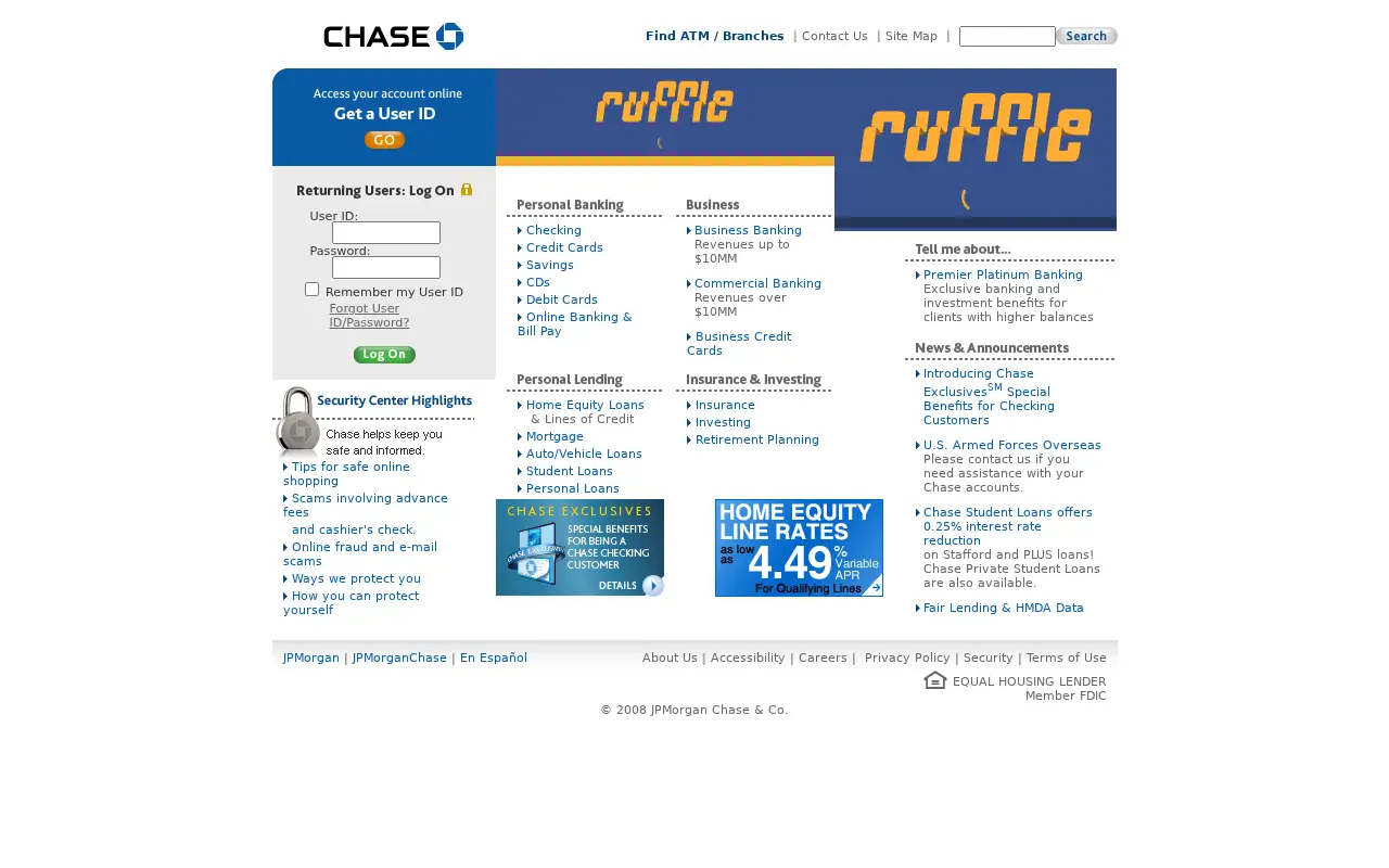 chase.com in 2008