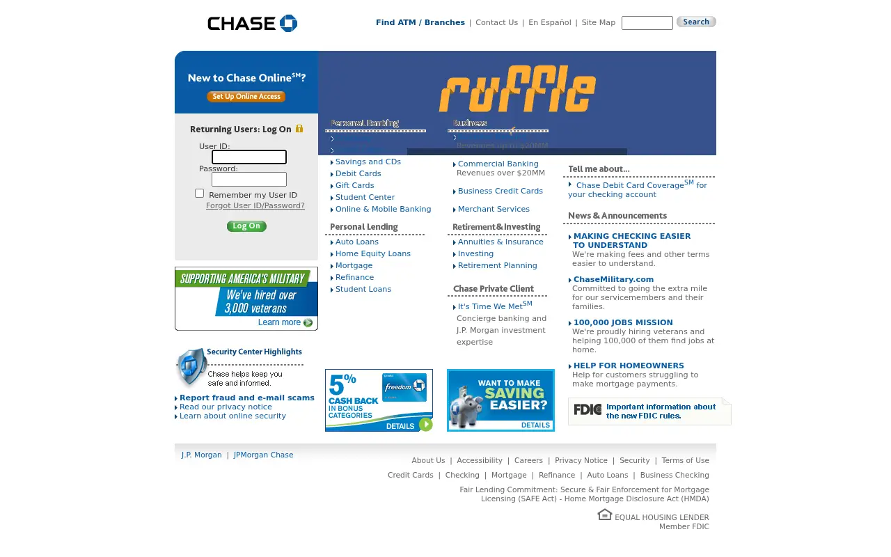 chase.com in 2012