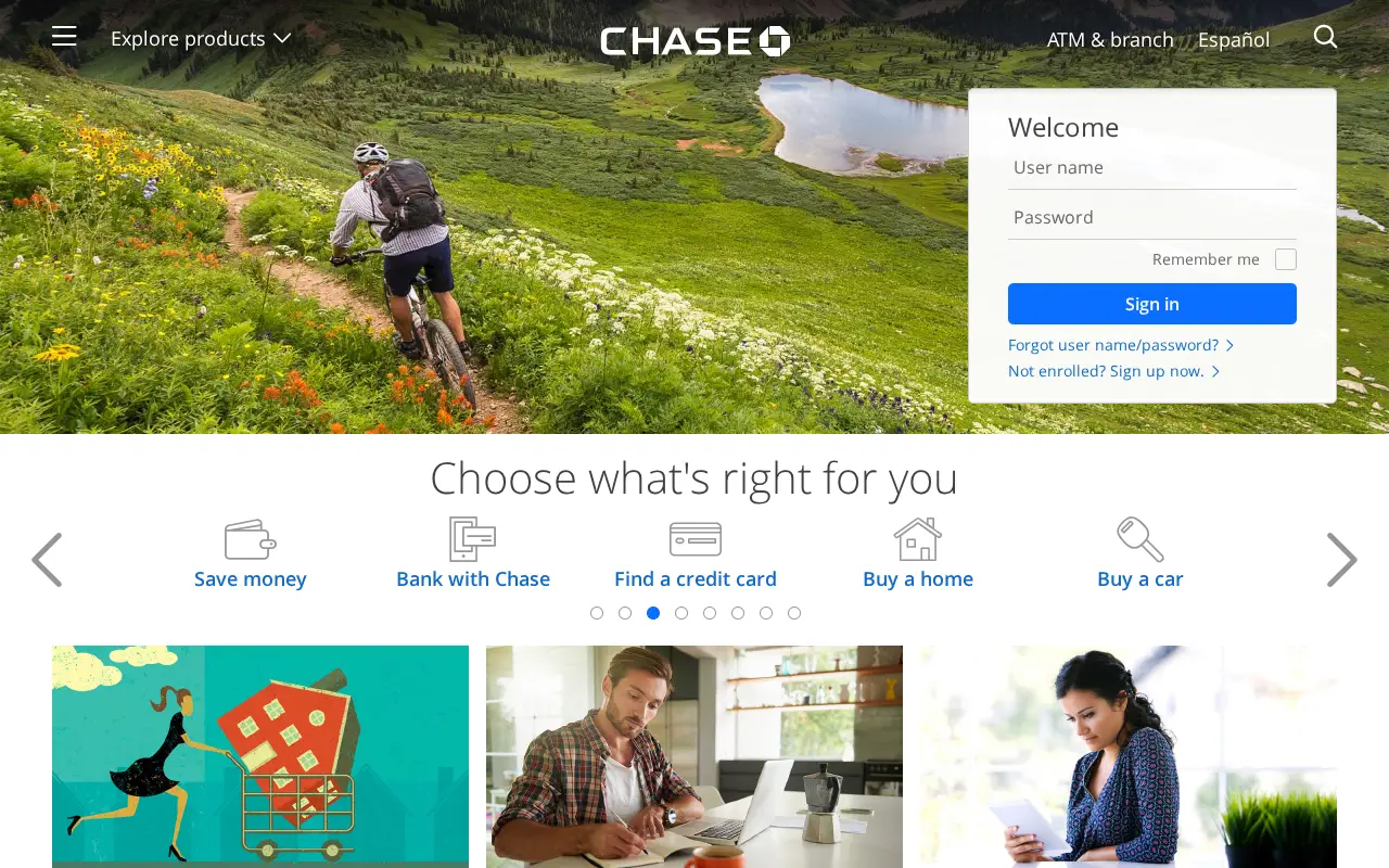 chase.com in 2016