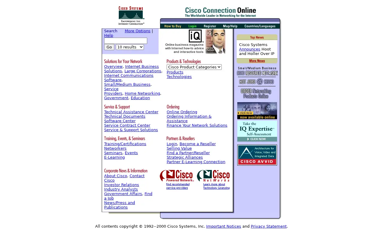 cisco.com in 2000