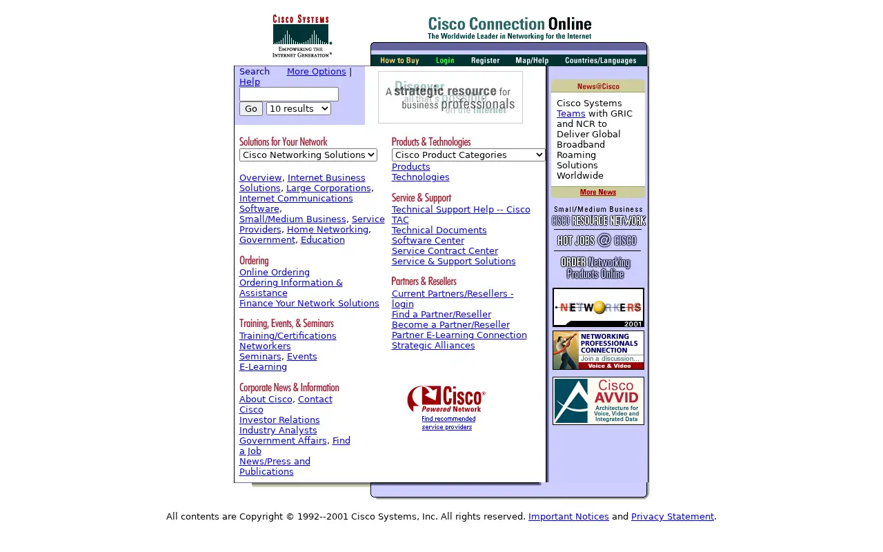 cisco.com in 2001