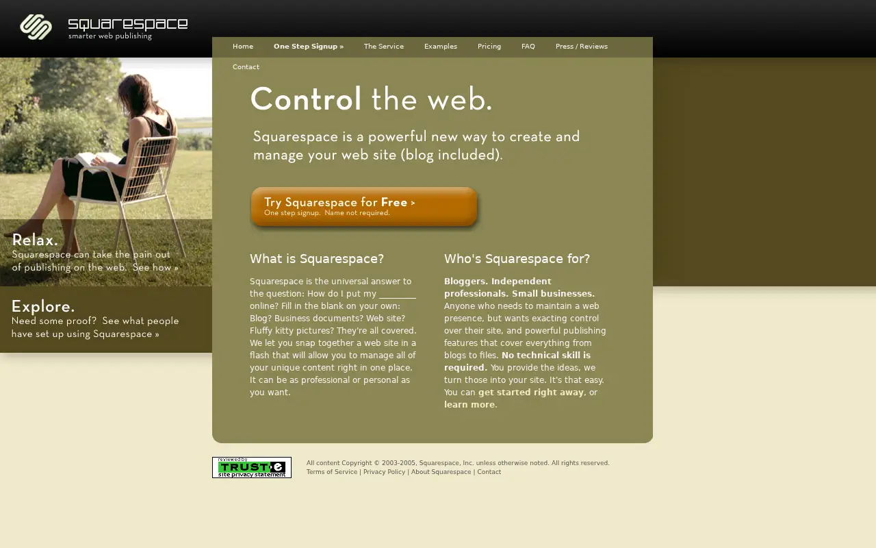 squarespace.com on July 1, 2005