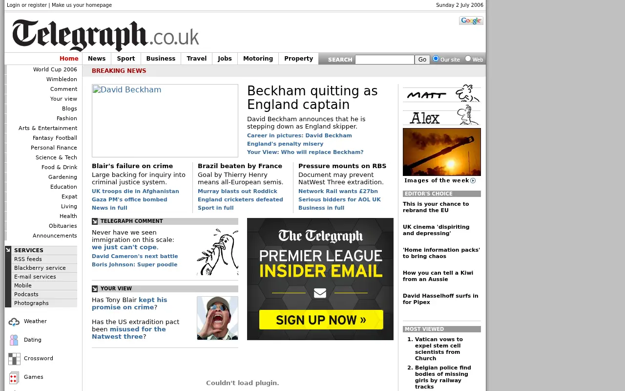 telegraph.co.uk on July 2, 2006
