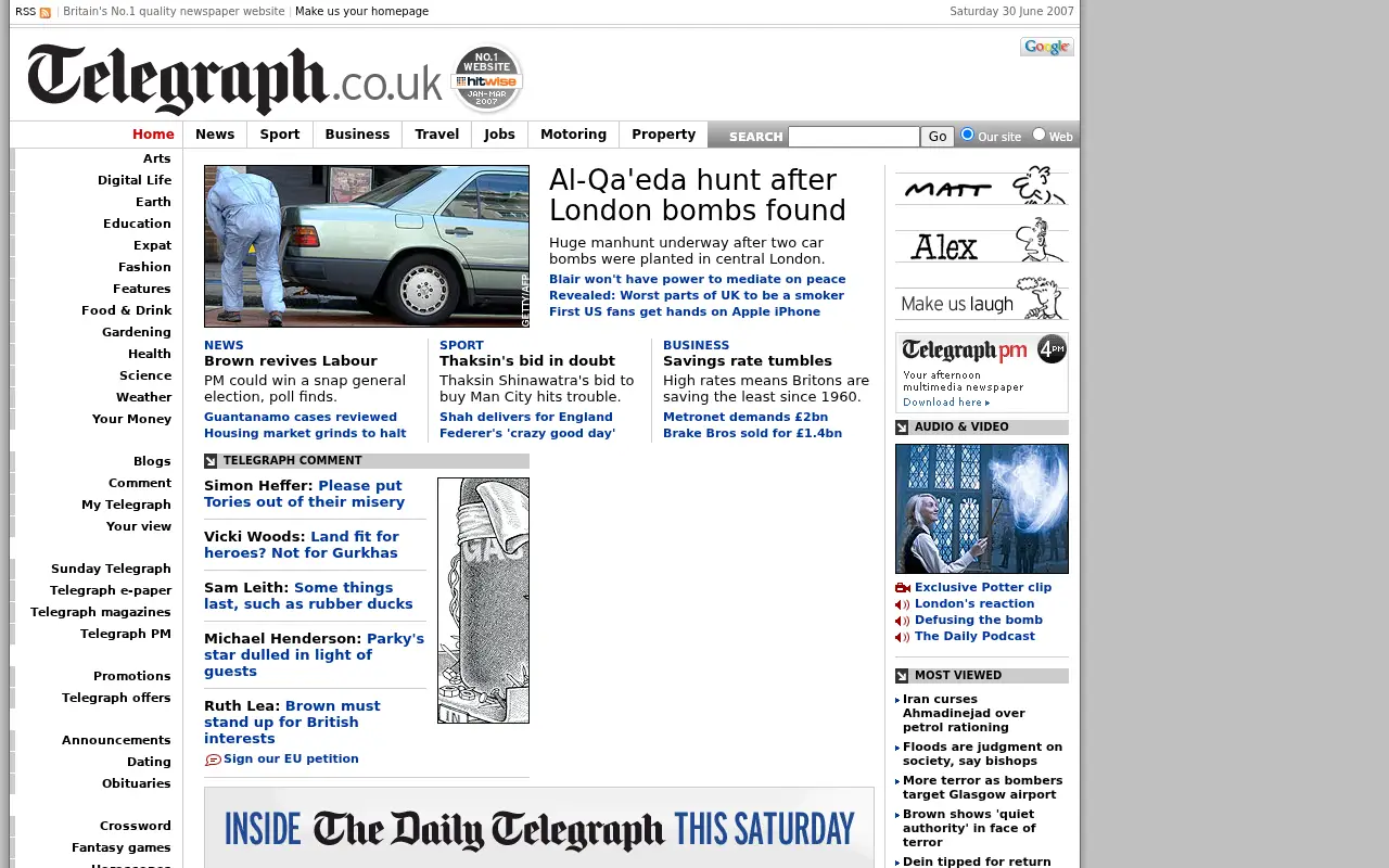 telegraph.co.uk on June 30, 2007