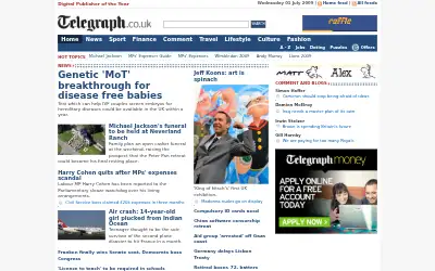 telegraph.co.uk in 2009