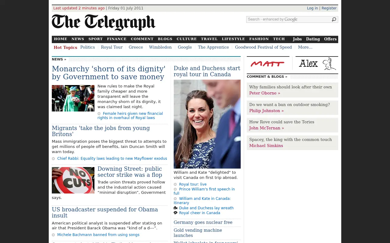 telegraph.co.uk on July 1, 2011