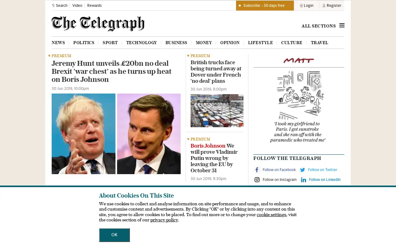 telegraph.co.uk in 2019