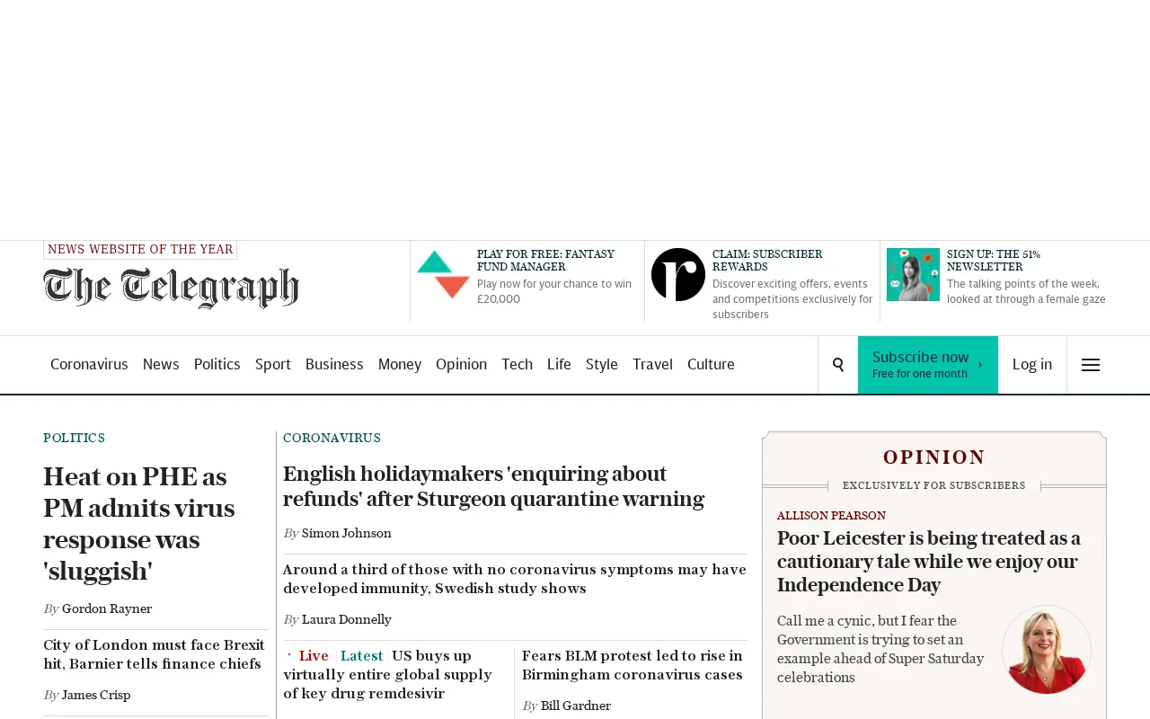 telegraph.co.uk in 2020