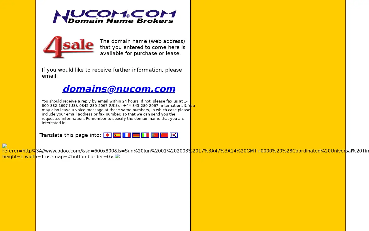 odoo.com in 2003